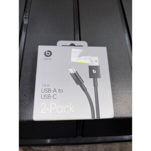 Beats USB-A to USB-C Woven Cables (1.5 m) 2-PACK Bolt Black BRAND NEW IN BOX